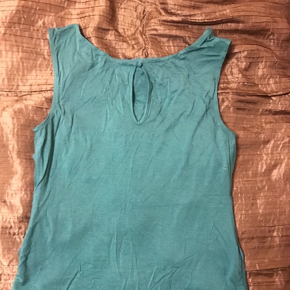 Anthropologie Teal Rosette Tank, Small - Picture 6 of 7